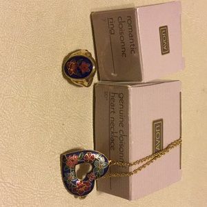 Romantic Cloisonne - Earrings, Ring,  Necklace
